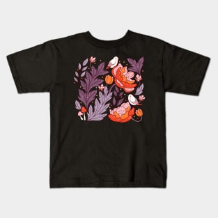 Art nouveau purple Kids T-Shirt